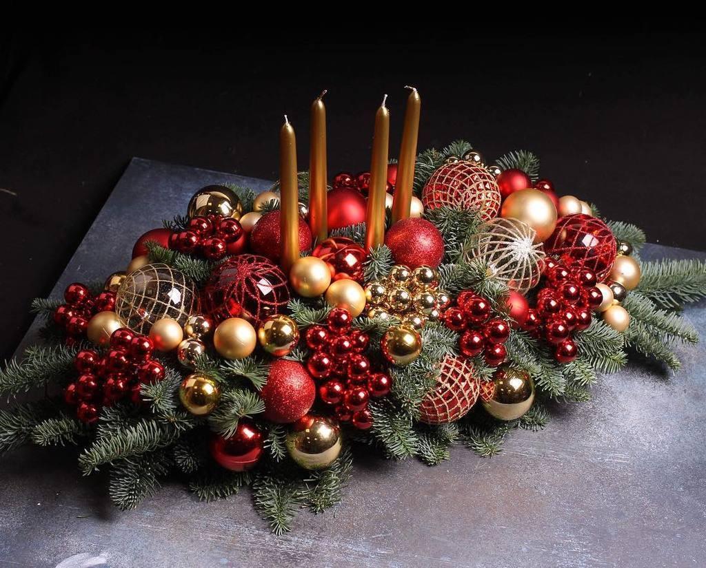Рождественские украшения из нобилиса - на стол